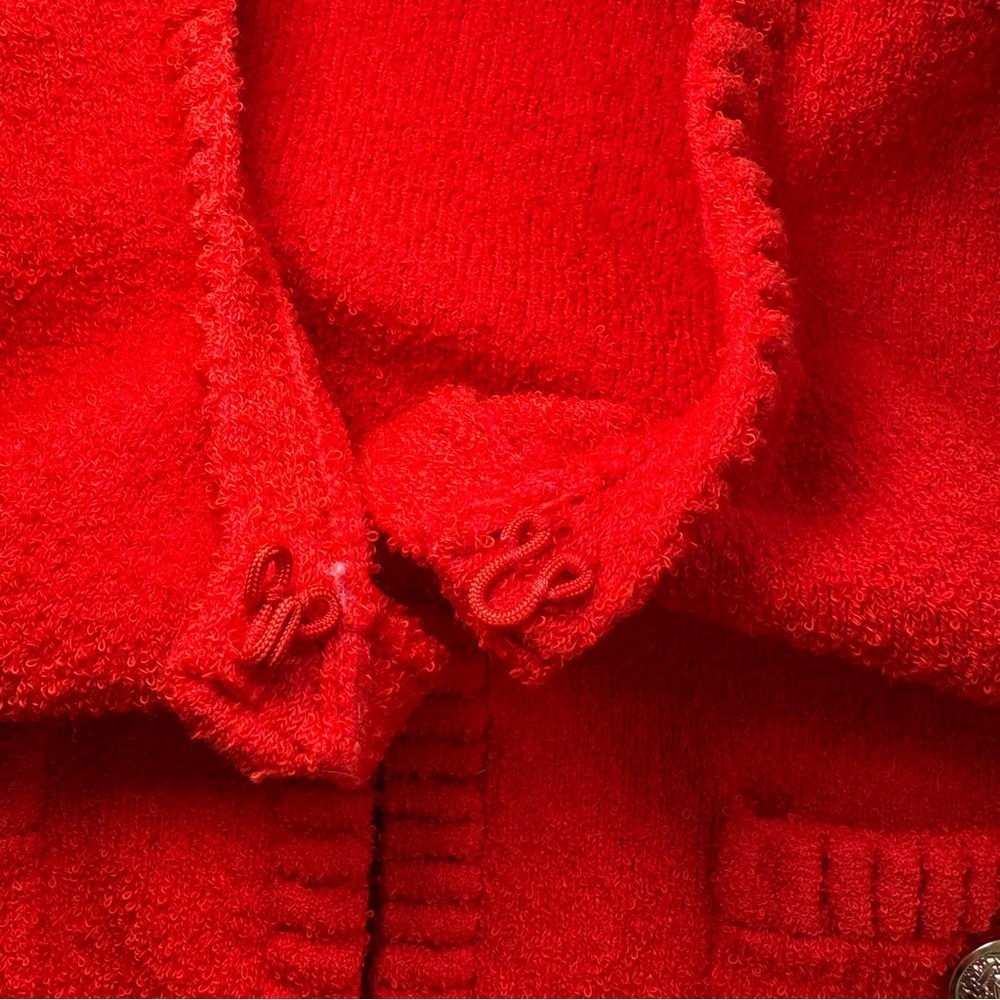 Rachel Zoe Red/Orange Cardigan with Silver Buttons - Picture 11 of 11